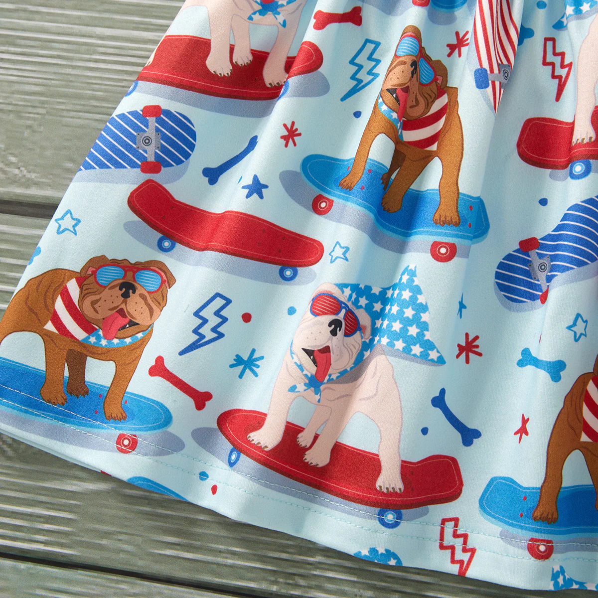 Girls Red, White, & Blue Crew Denim Set