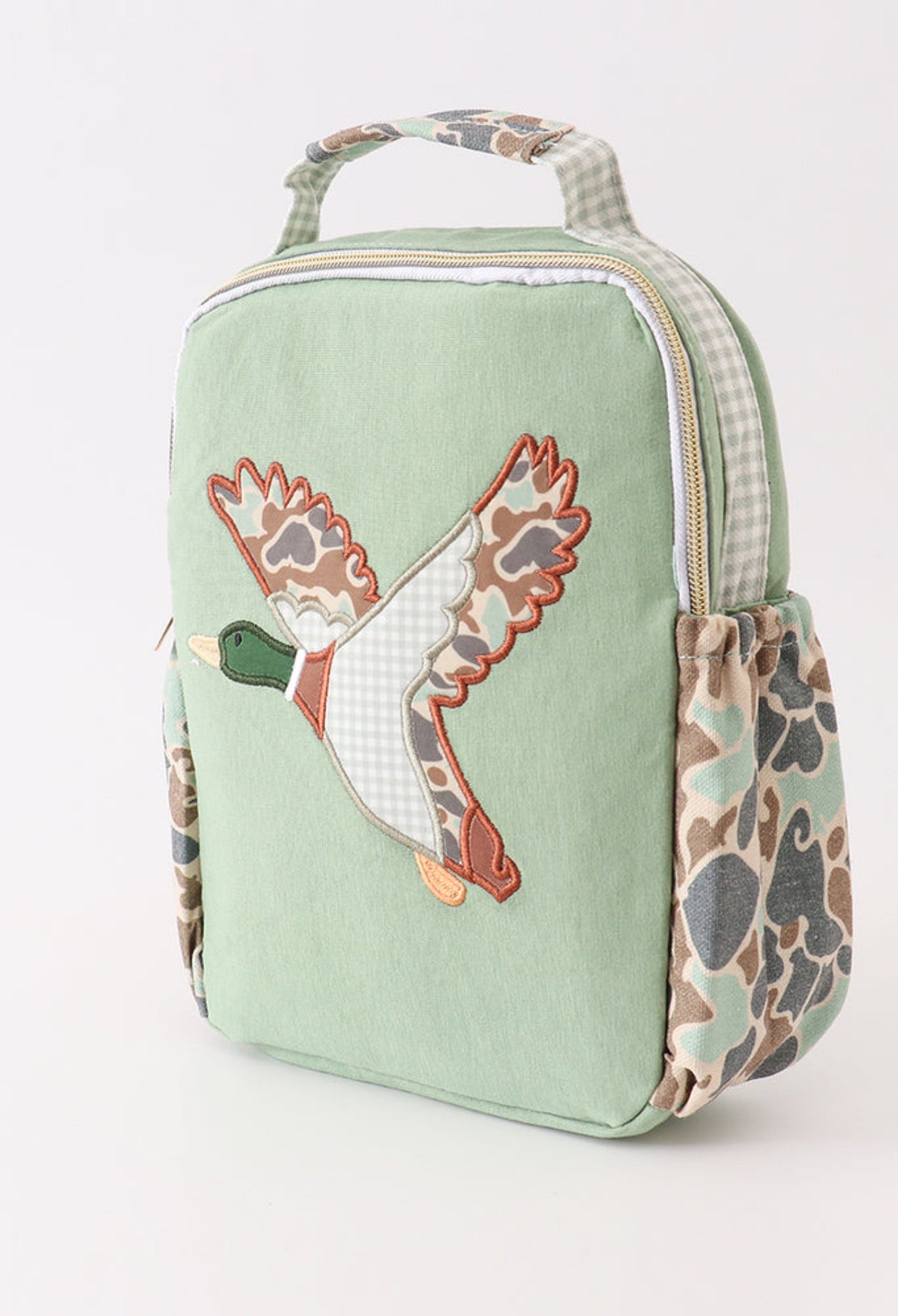Boys Green Camouflage Duck Applique