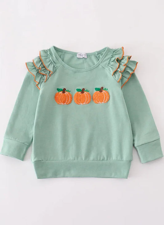 Girls French Knot Ruffle Top