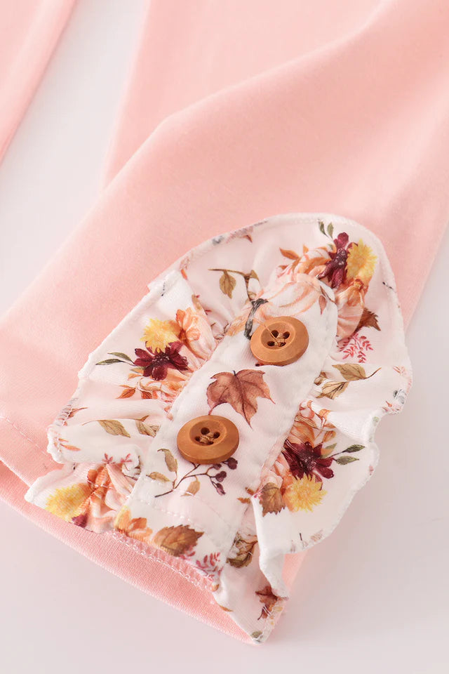 Girls Pumpkin Print Fall Set
