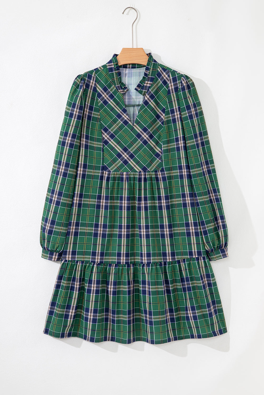 Pre-order Green Plaid Frilly Dress September