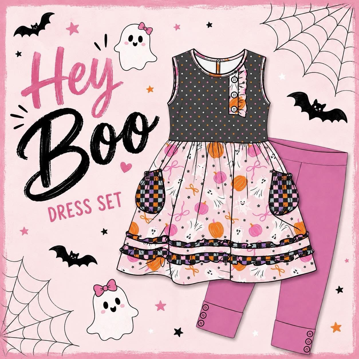 Pre-order Hey Boo Dress Set