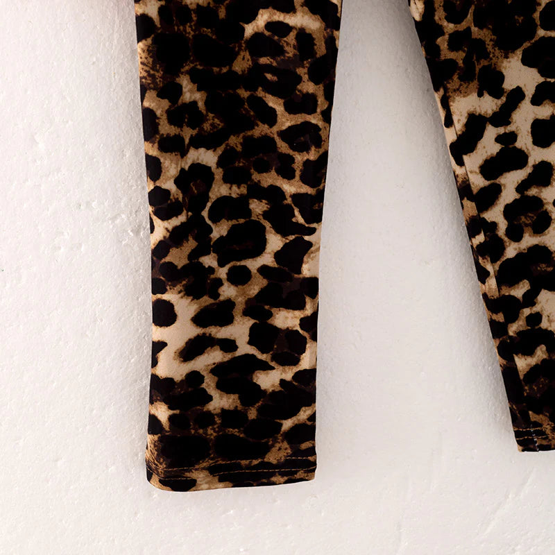 Girls Leopard High Low Set