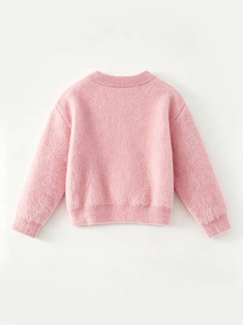 Girls Christmas Baby Pink Christmas Sweater