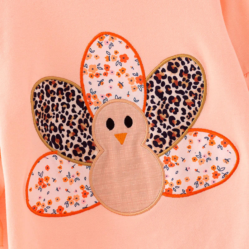 Girls Thanksgiving Turkey Appliqué Set
