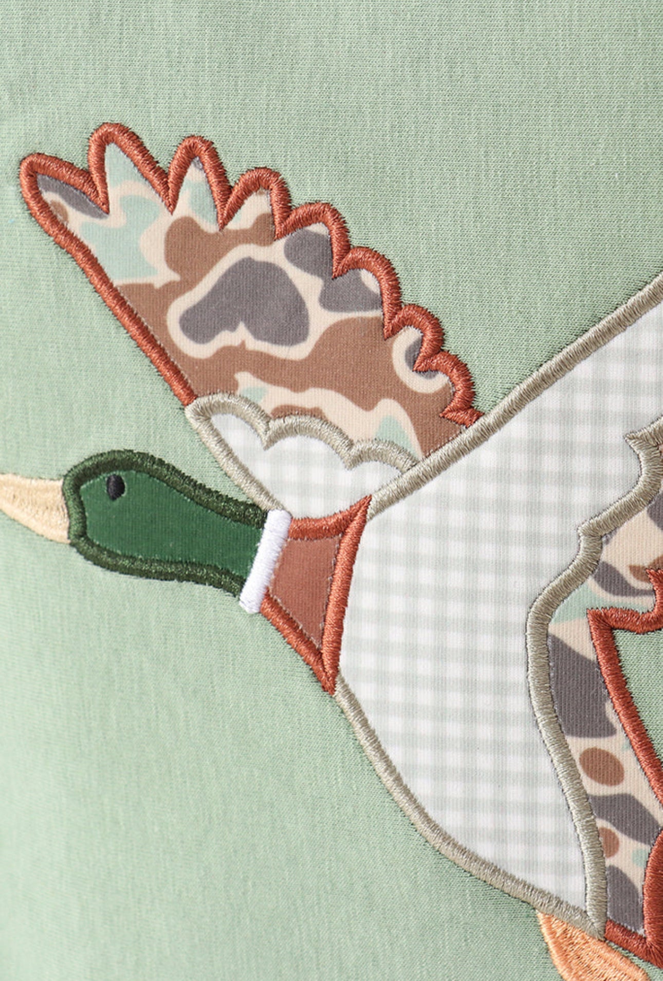Boys Green Camouflage Duck Applique