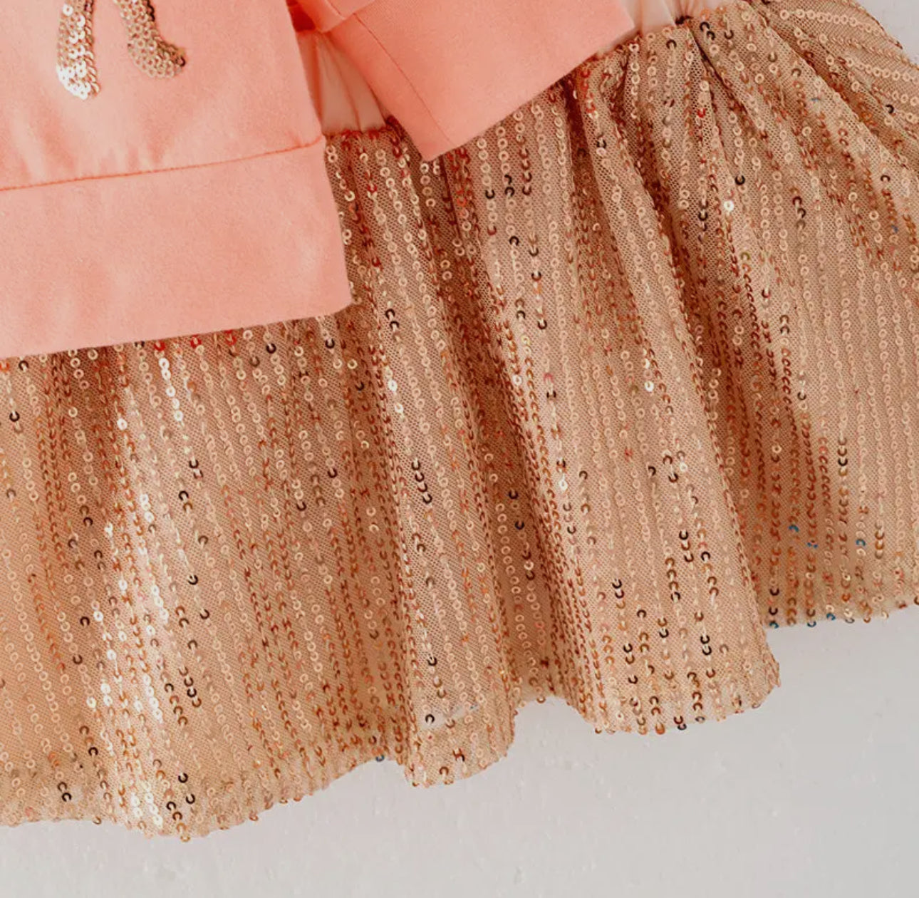Girls Fall Bow Sequin Skirt Set