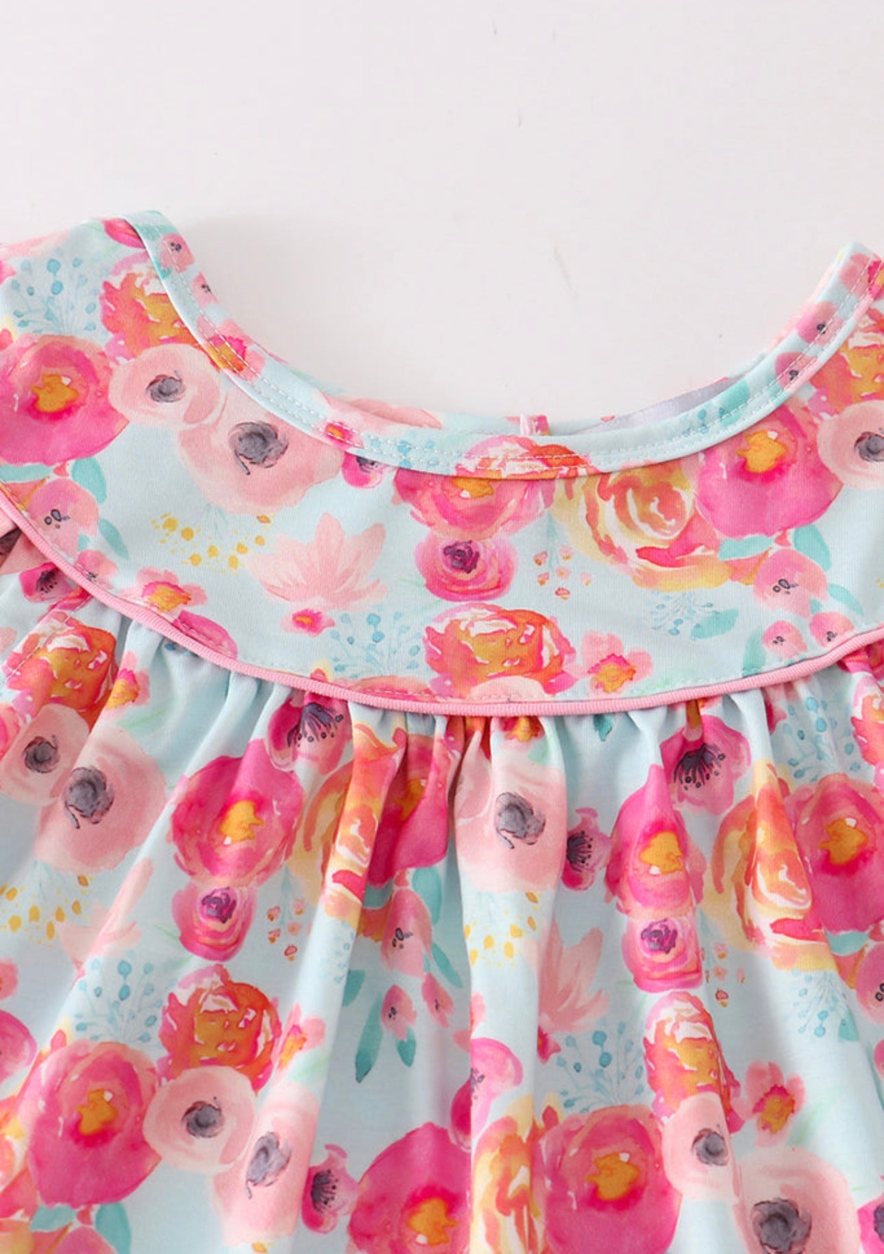 Pink Floral Ruffle Dress