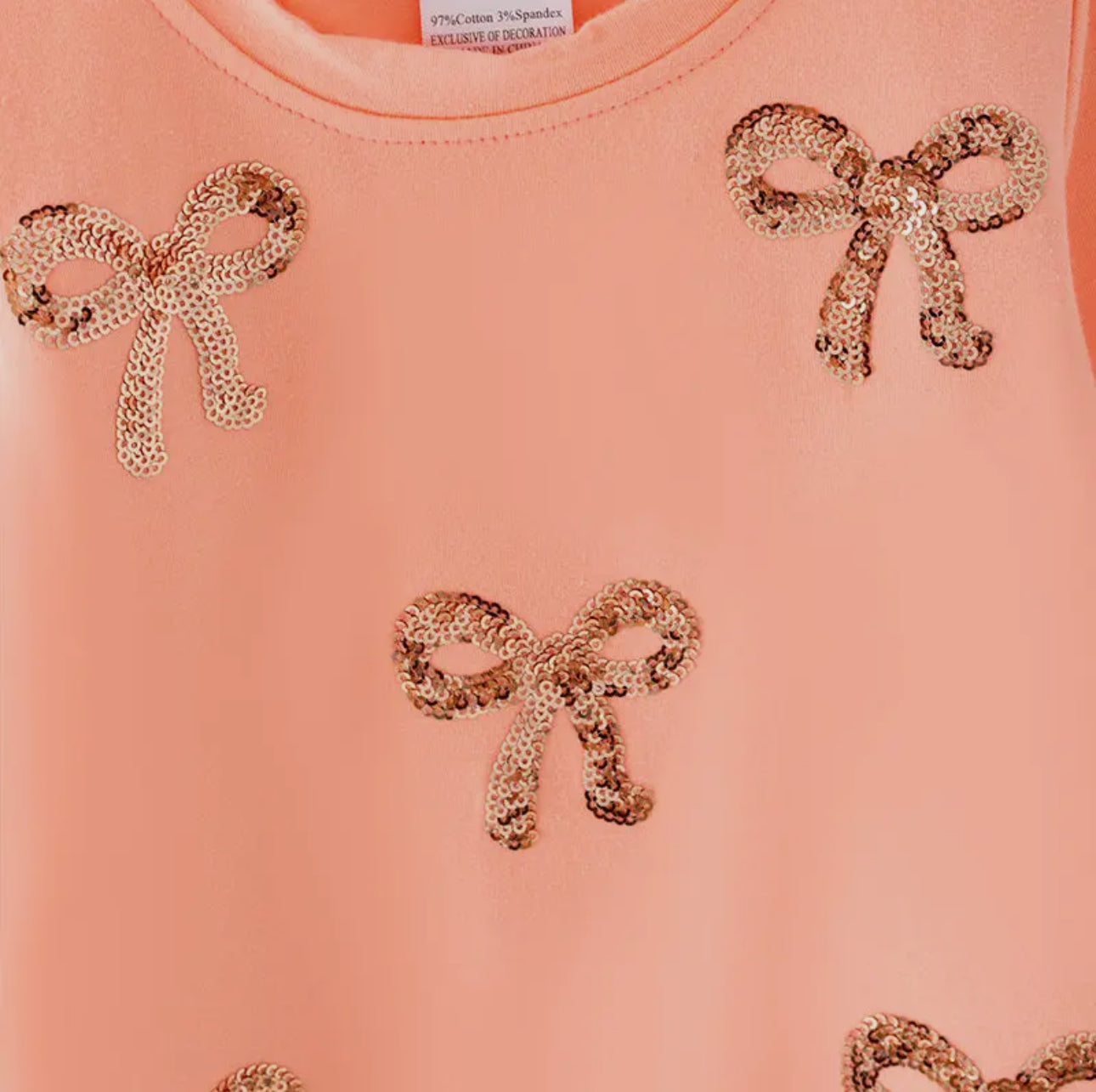 Girls Fall Bow Sequin Skirt Set