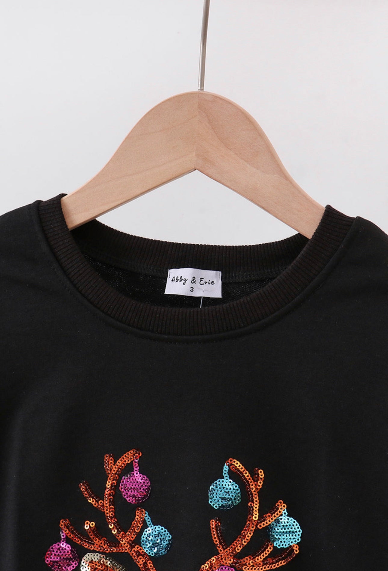 Girls Mom and Me Sequin Reindeer Sweatshirt