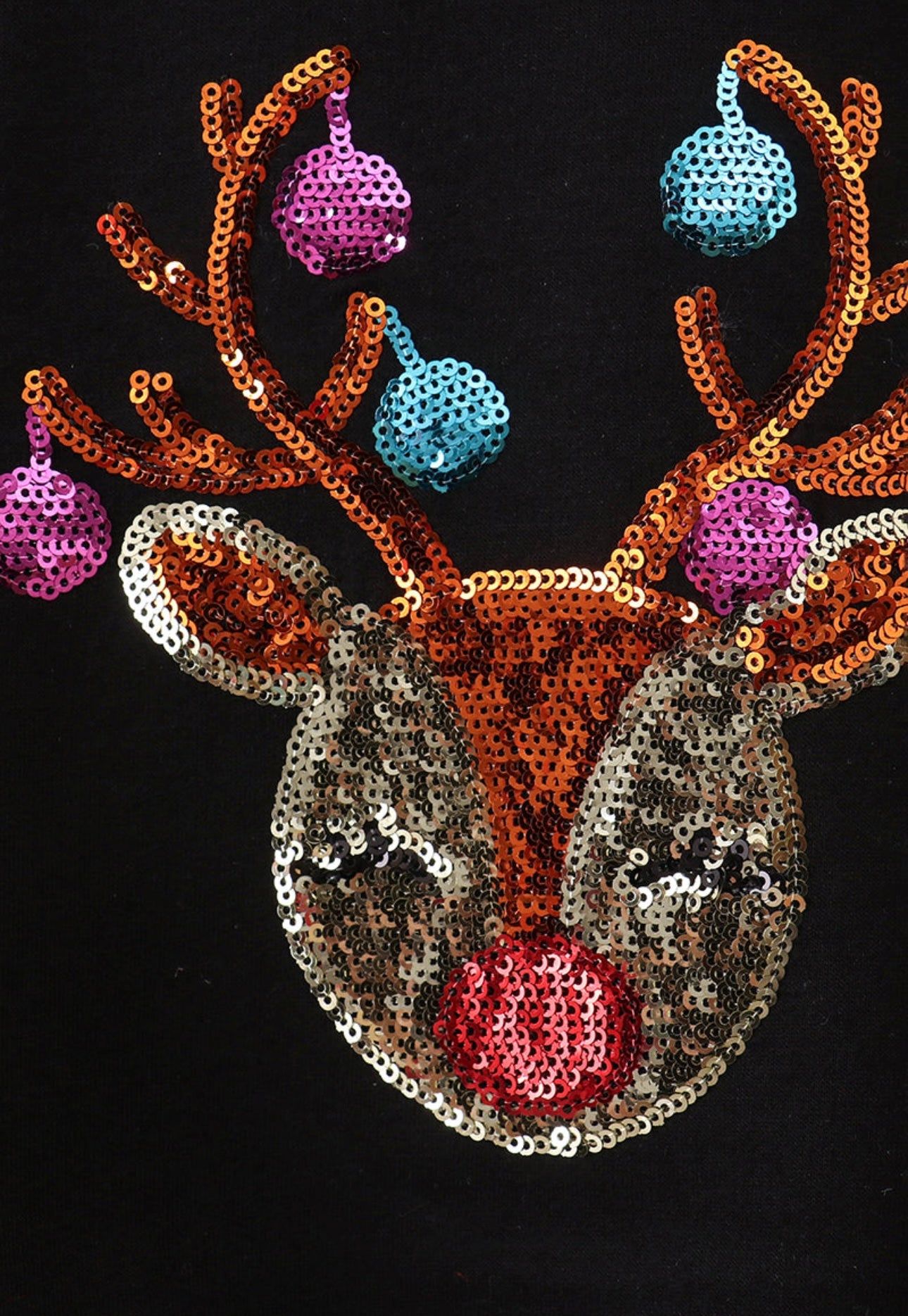 Girls Mom and Me Sequin Reindeer Sweatshirt