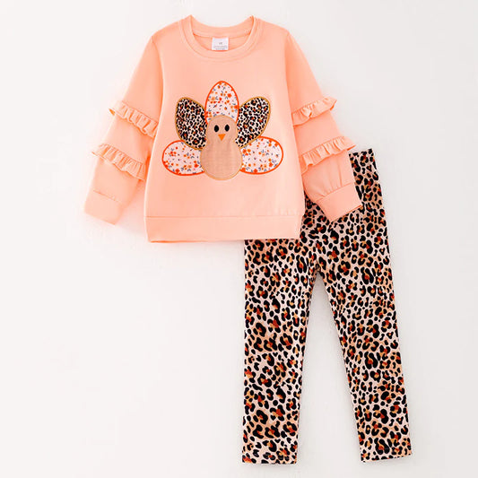 Girls Thanksgiving Turkey Appliqué Set