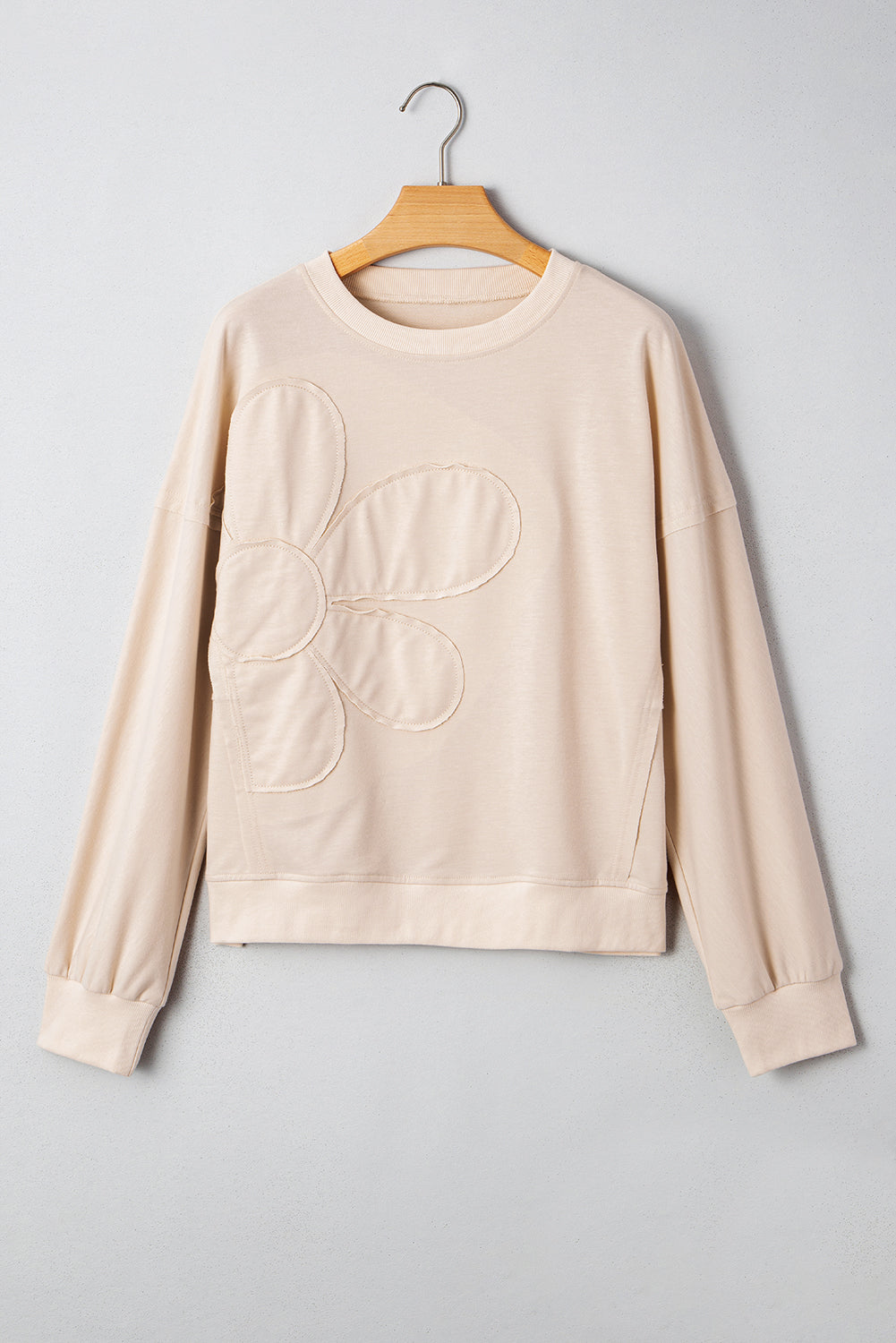 Pre-order Beige Raw Edge Flower Top August