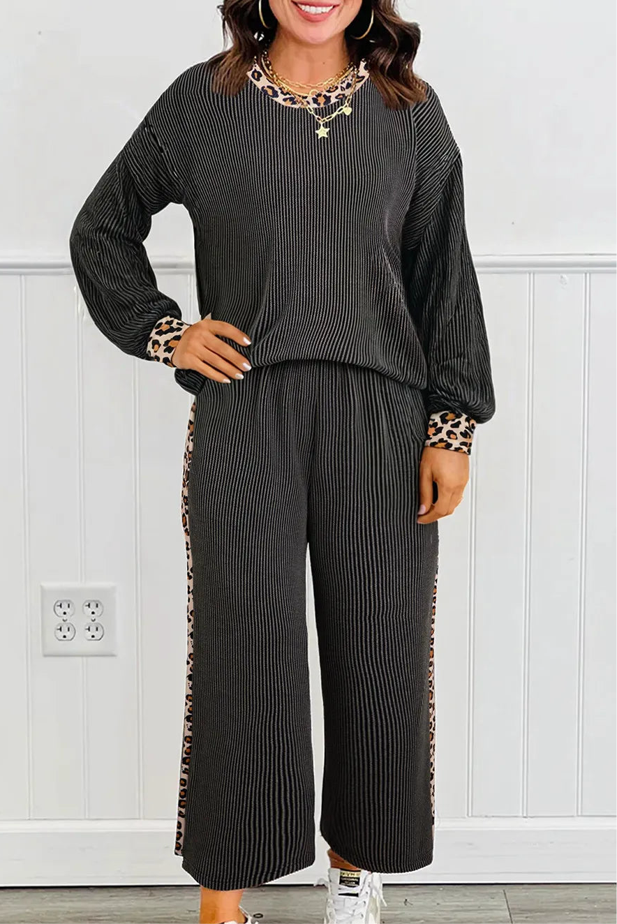 Pre-order Corded Leopard Long Sleeve Set