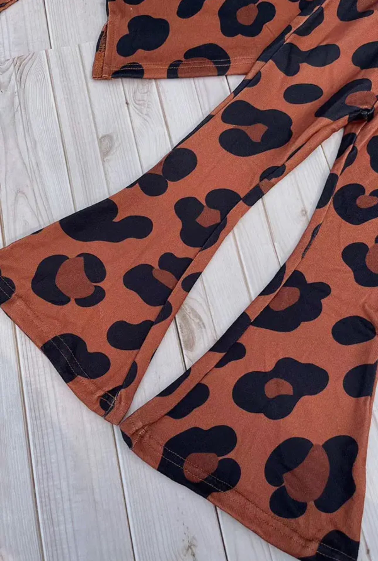 Girls Brown Leopard Lounge Set