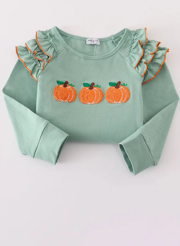 Girls French Knot Ruffle Top
