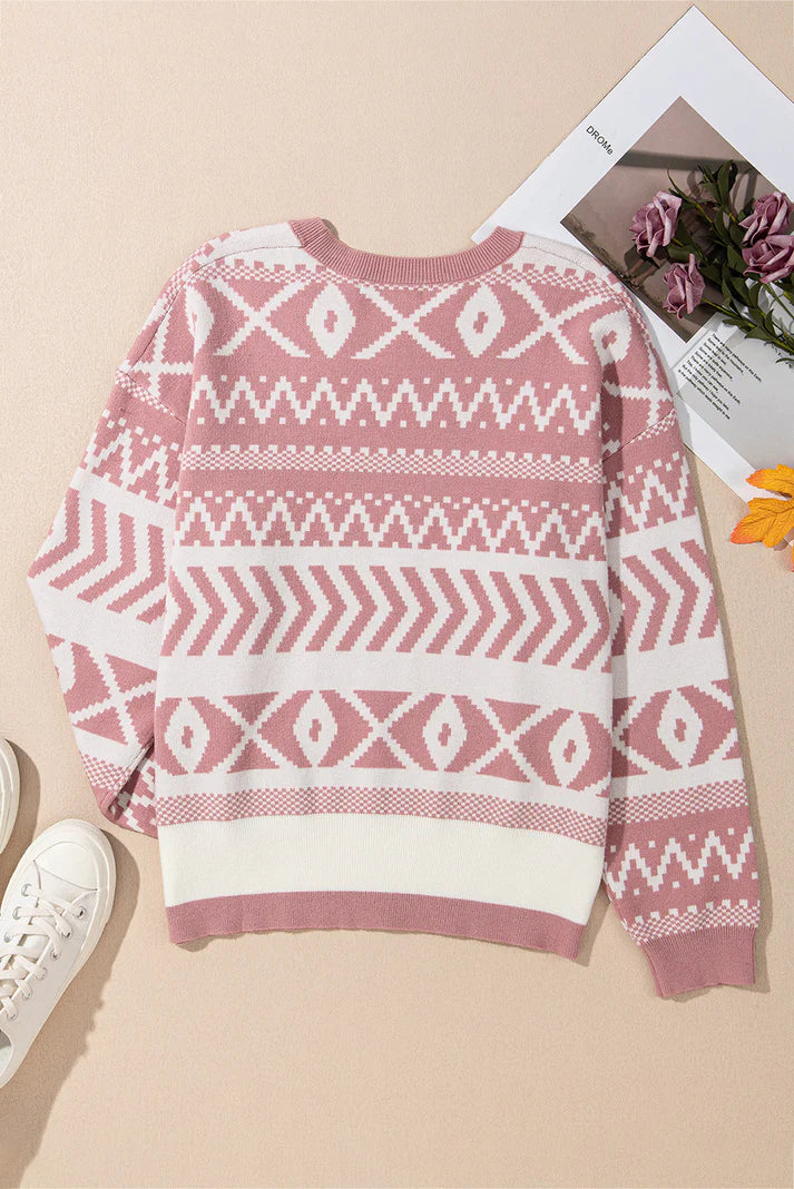 Pre-order Abstract Print Pullover Sweater October
