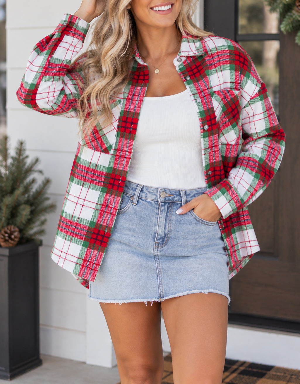 Pre-order Red Plaid Flannel Jacket LT