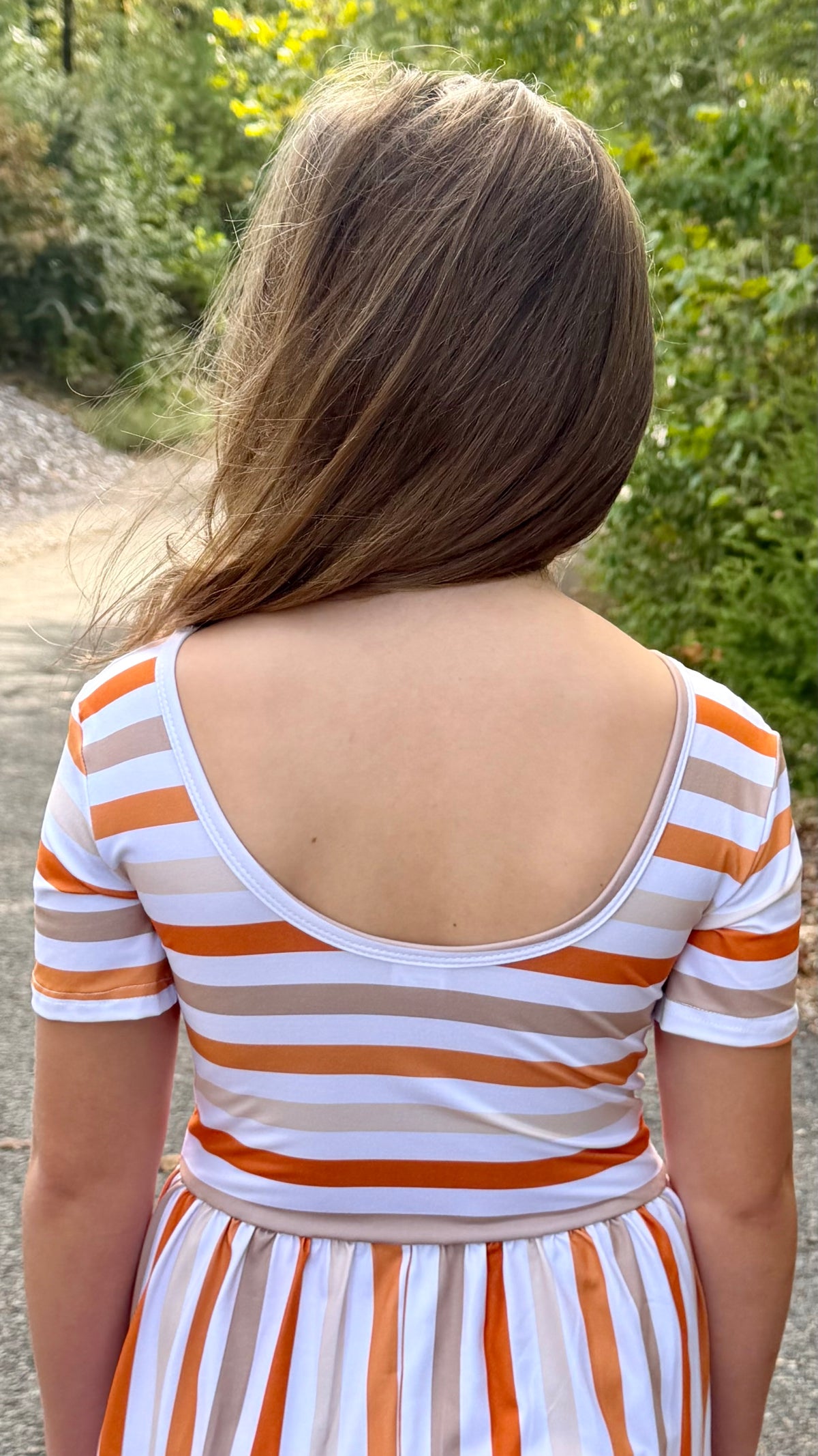 Girls Striped Fall Jumpsuit
