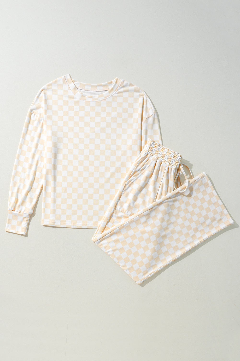 Pre-order Beige Checkered Lounge Set August
