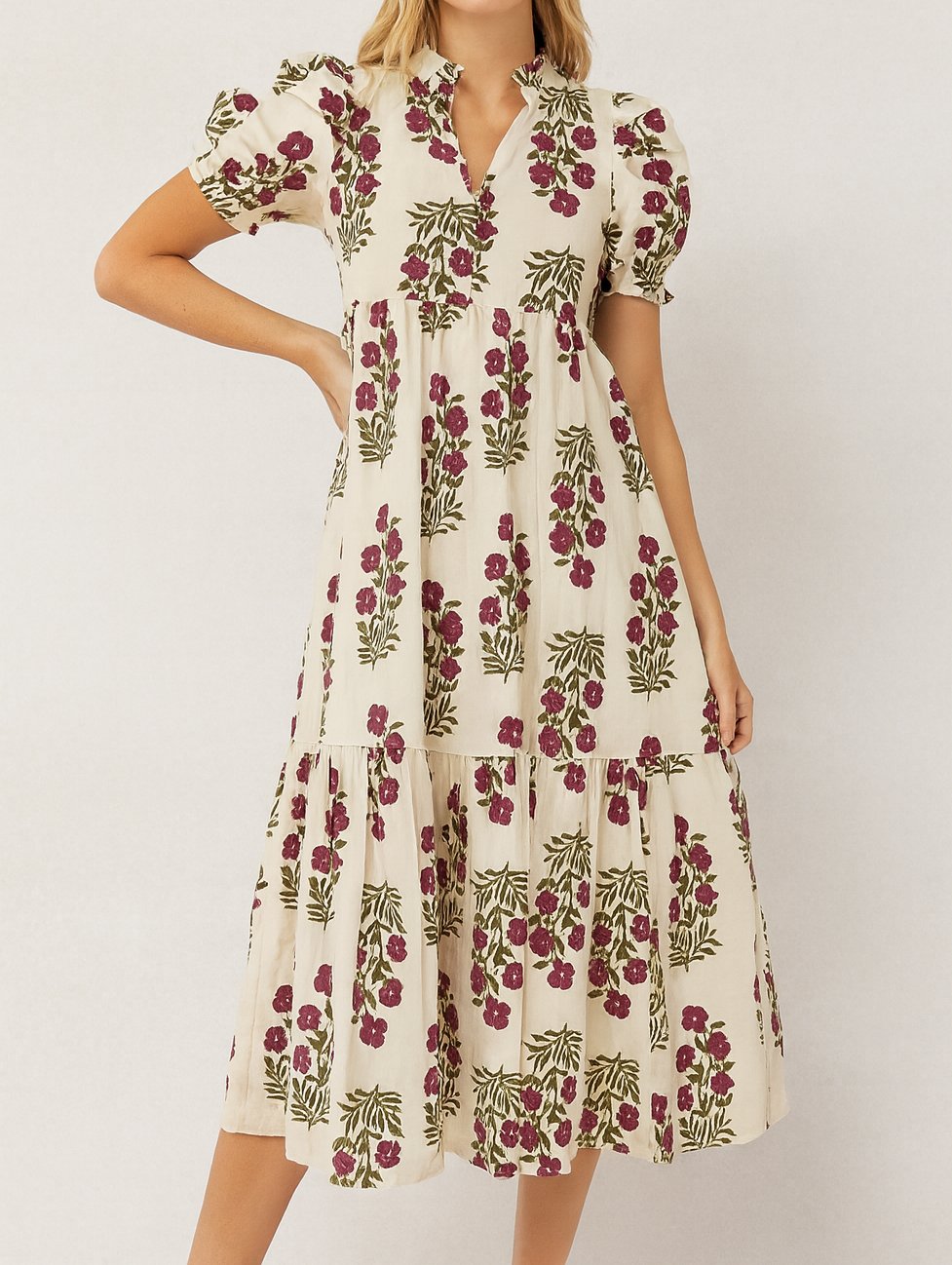Pre-order Beige Floral Maxi Dress December.