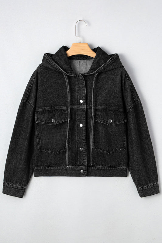 Pre-order Black Denim Hooded Jacket September