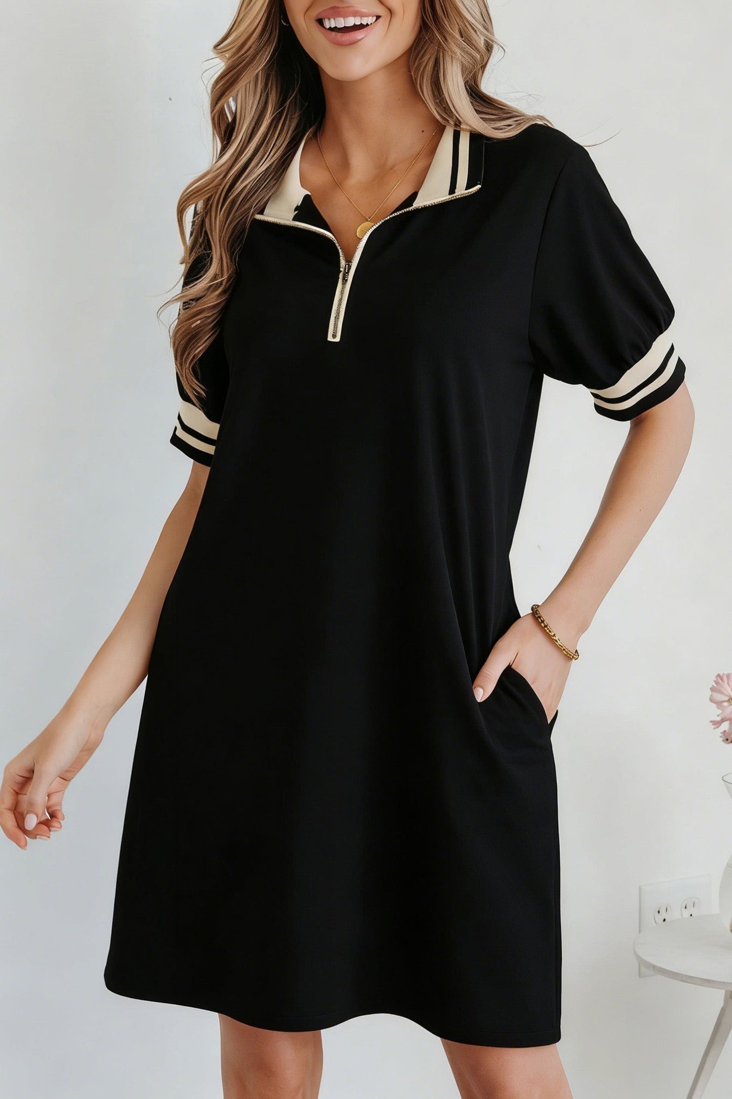 Pre-order Black Trim Dress