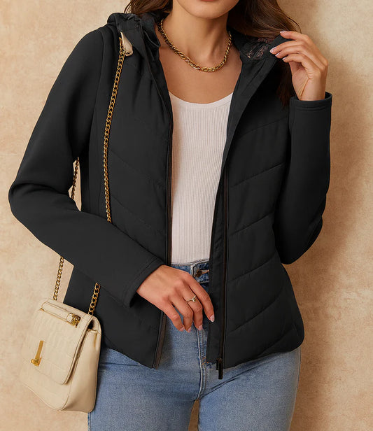 Pre-order Black Zipped Puffer Jacket