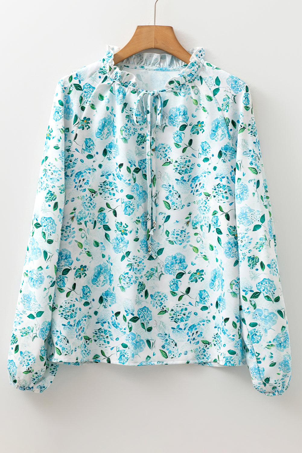 Pre-order Blue Floral Frilled Blouse August