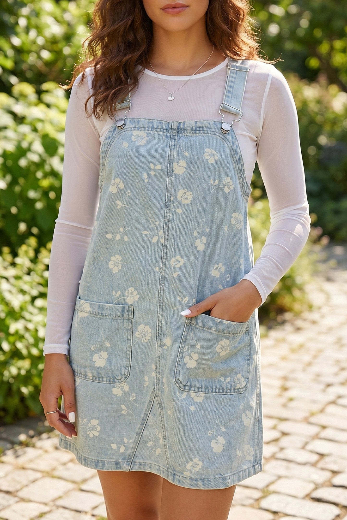 Pre-order Blue Retro Floral Overalls