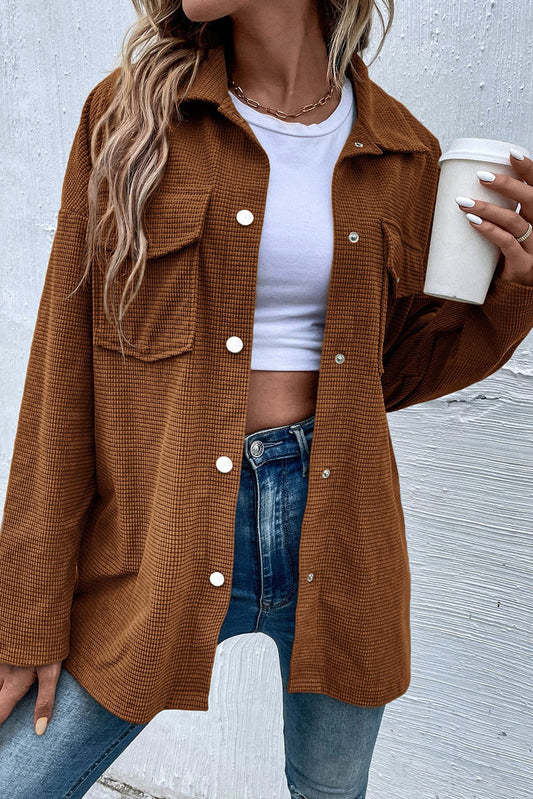 Pre-order Brown Textured Shacket September
