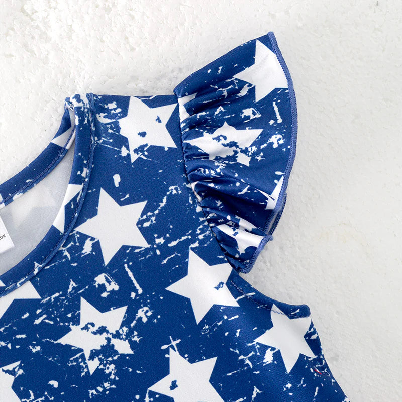 Girls Patriotic Print Dress