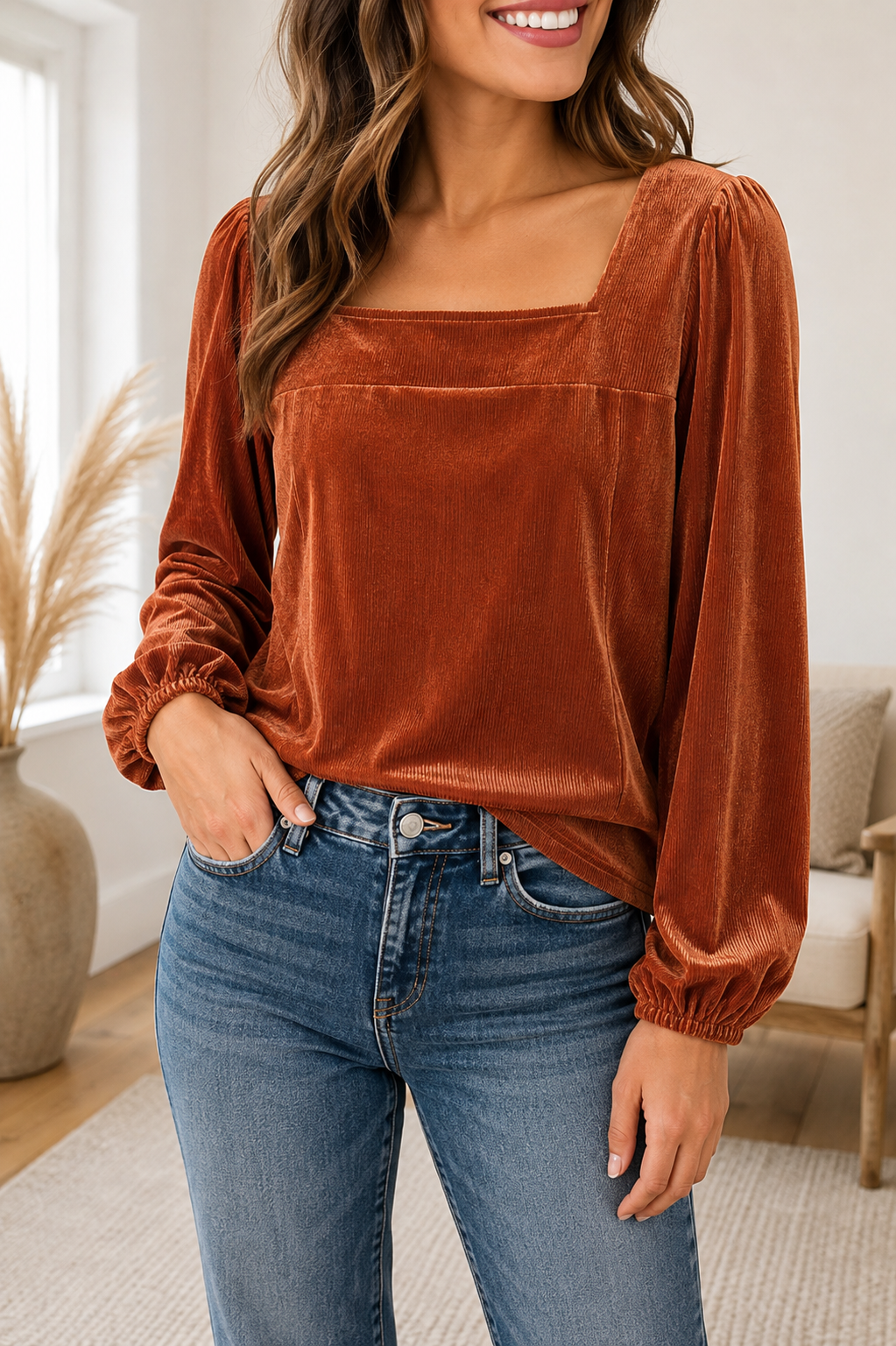 Pre-order Clay Velvet Ribbed Top LT