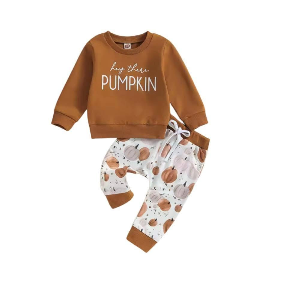 Boys Hey There Pumpkin Jogger Set