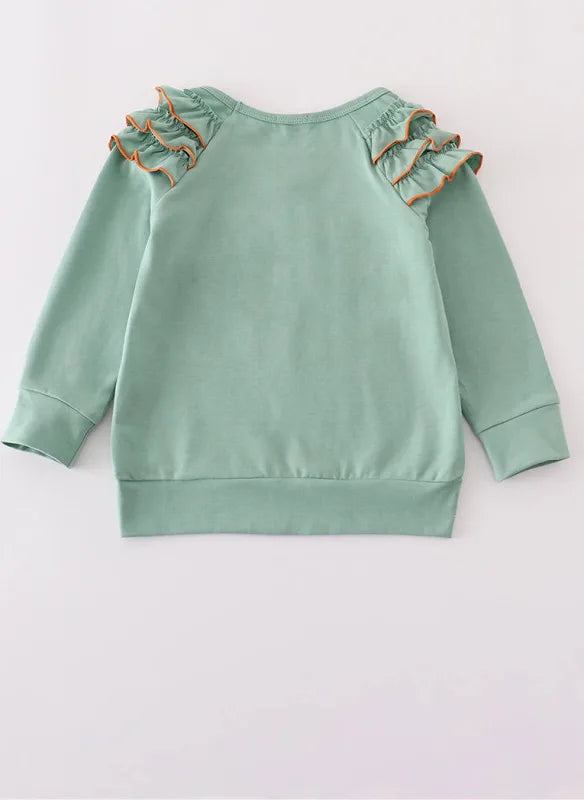 Girls French Knot Ruffle Top