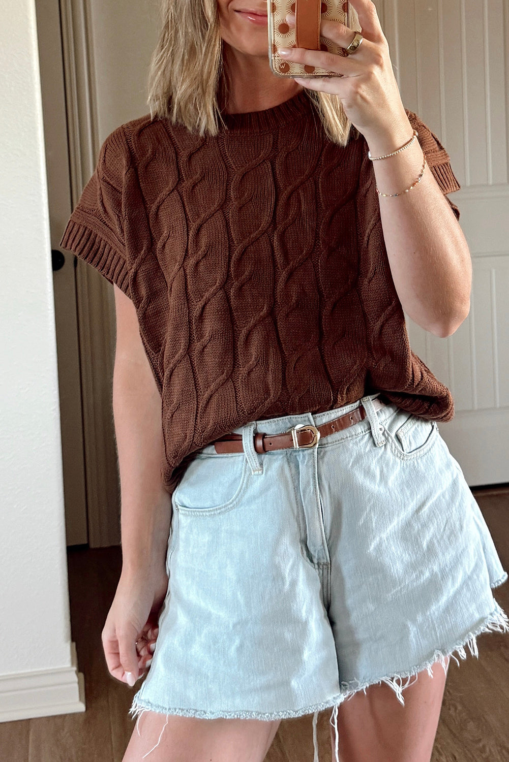 Pre-order Dark Brown Cable Sweater August