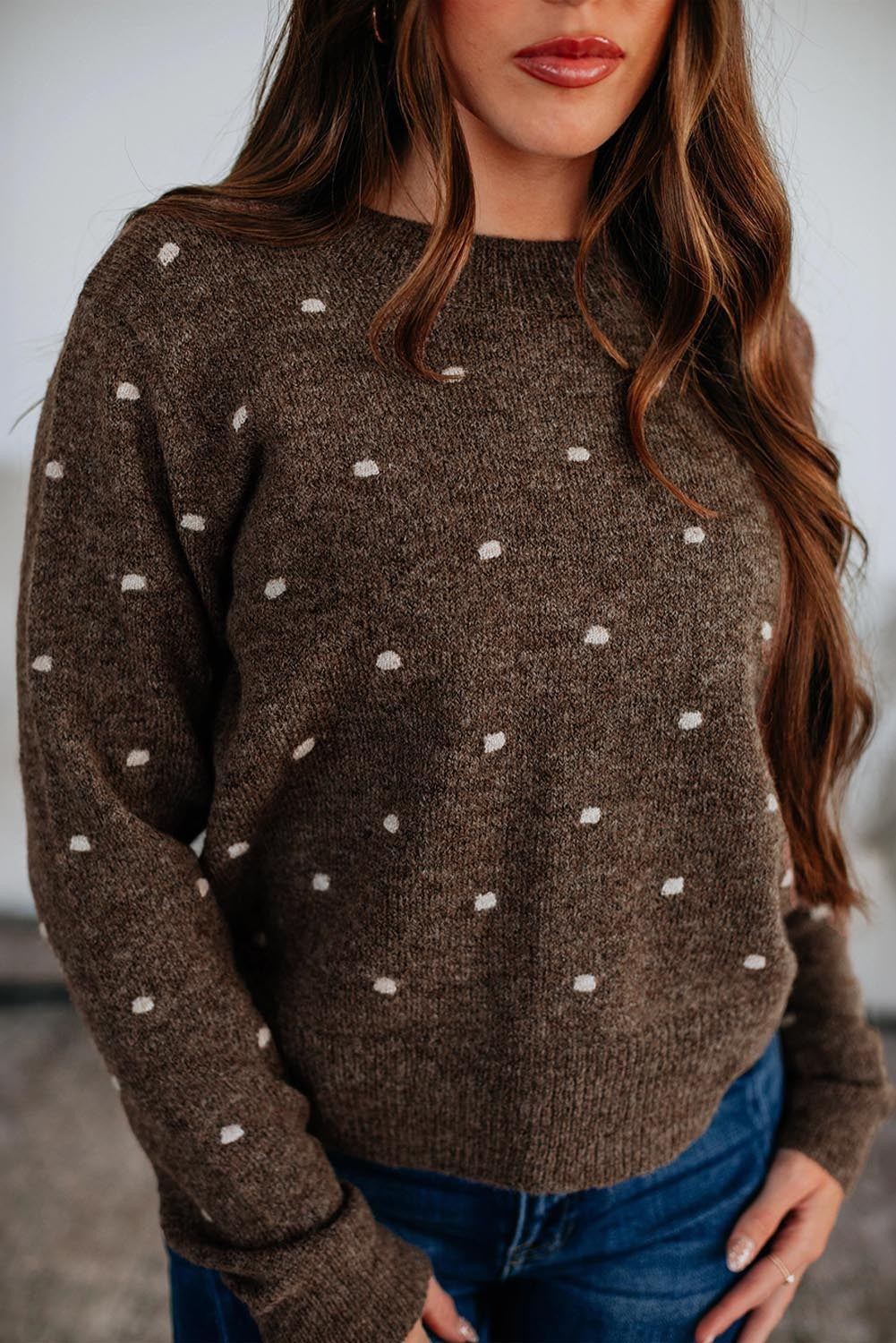 Pre-order Dotted Ribbed Knit Sweater FB