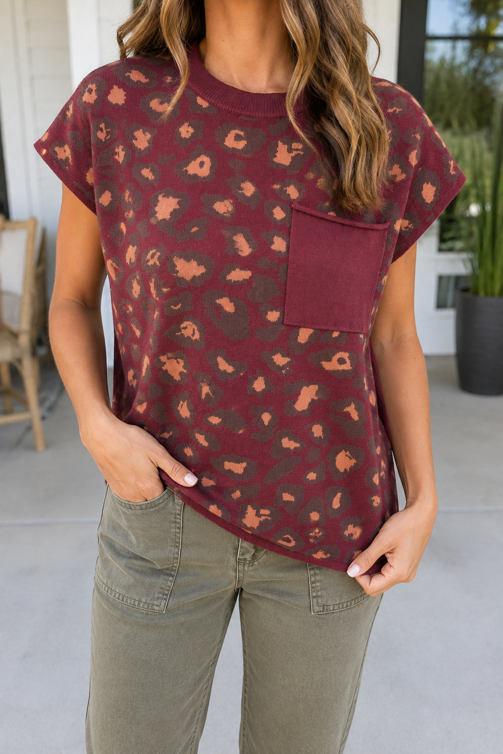 Pre-order Red Leopard Knitted Top FB