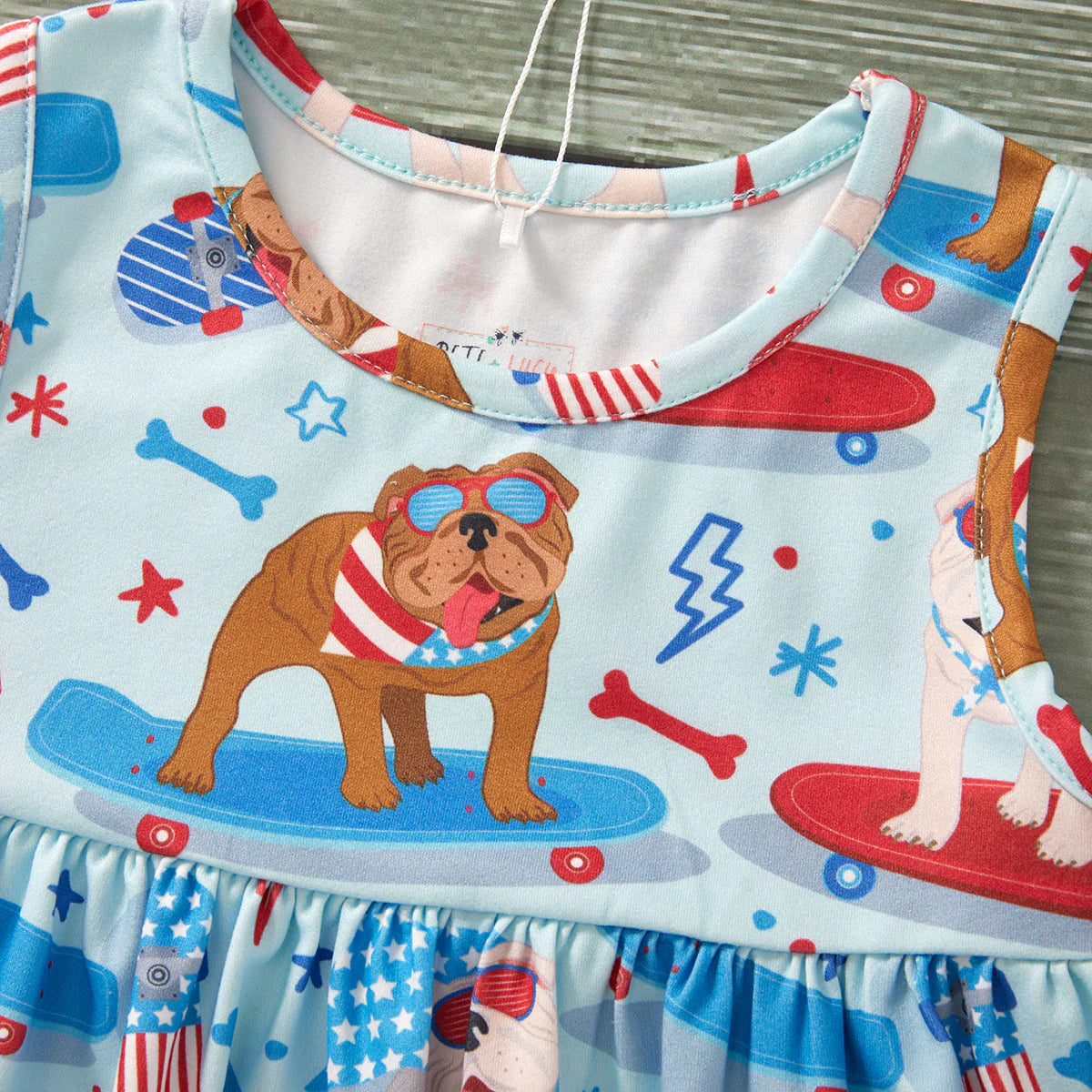 Girls Red, White, & Blue Crew Denim Set
