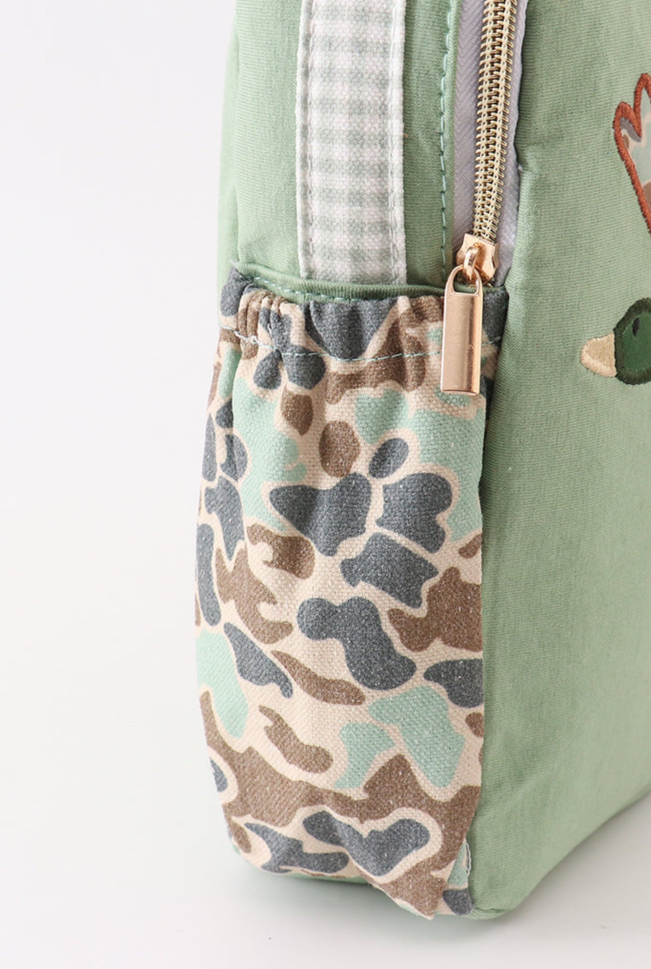 Boys Green Camouflage Duck Applique