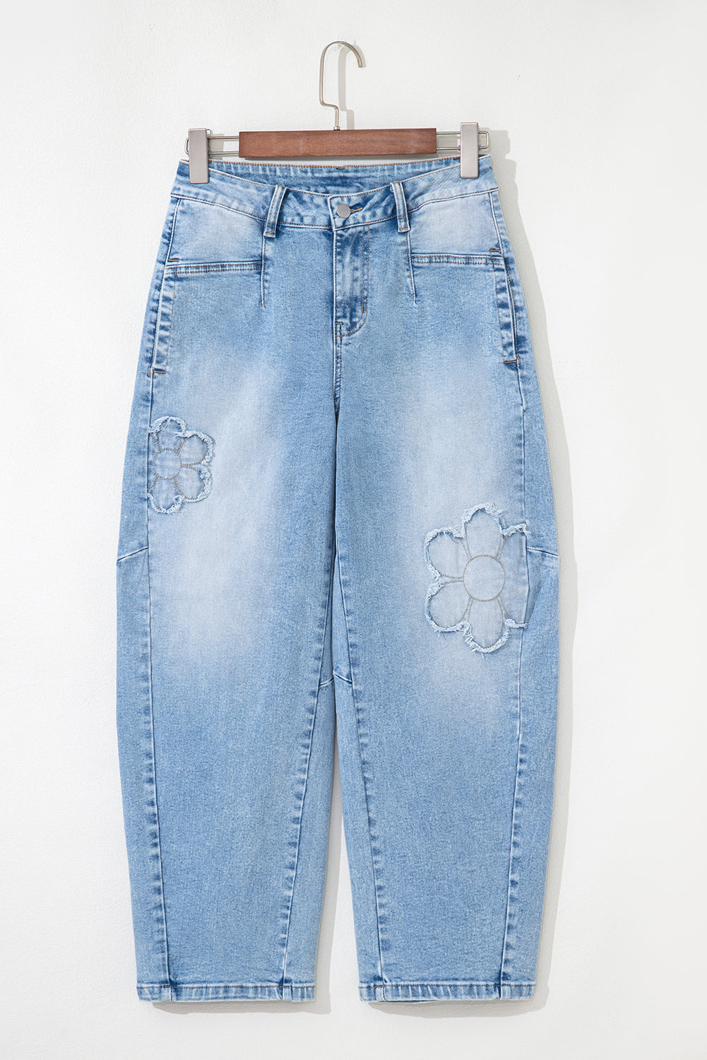 Pre-order Flower Patched Cropped Jeans August
