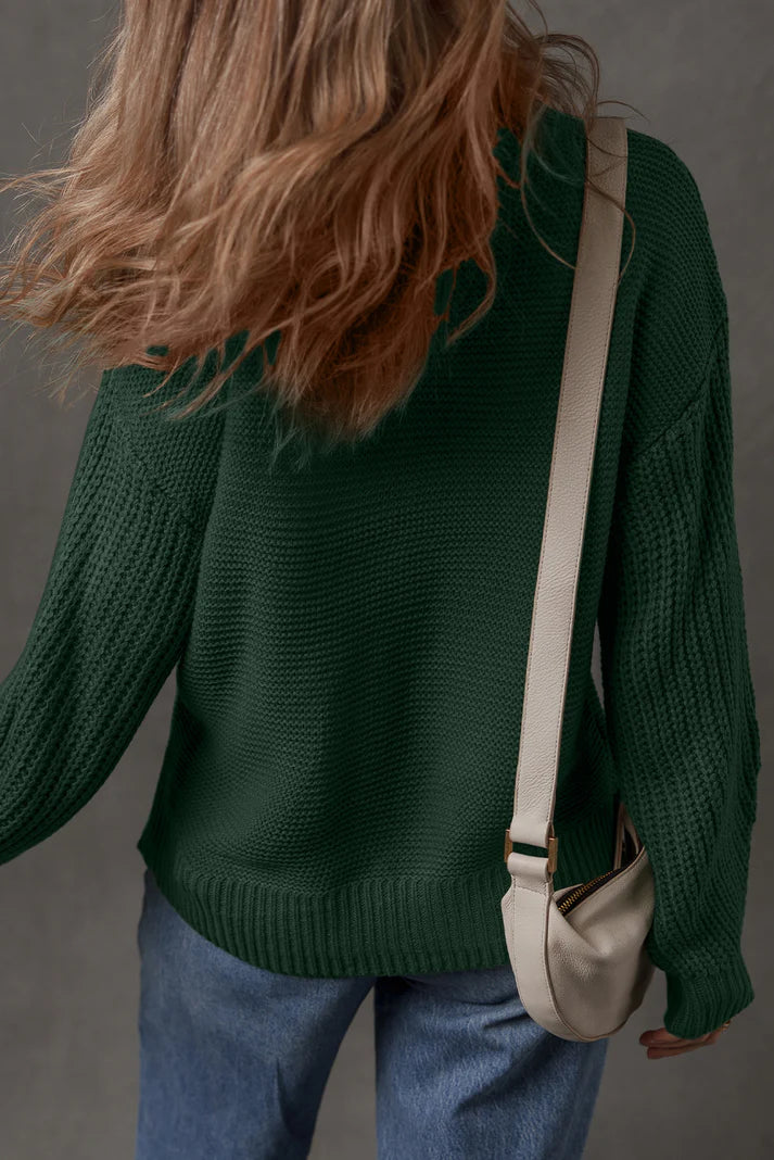 Pre-order Green Front Seam Sweater October