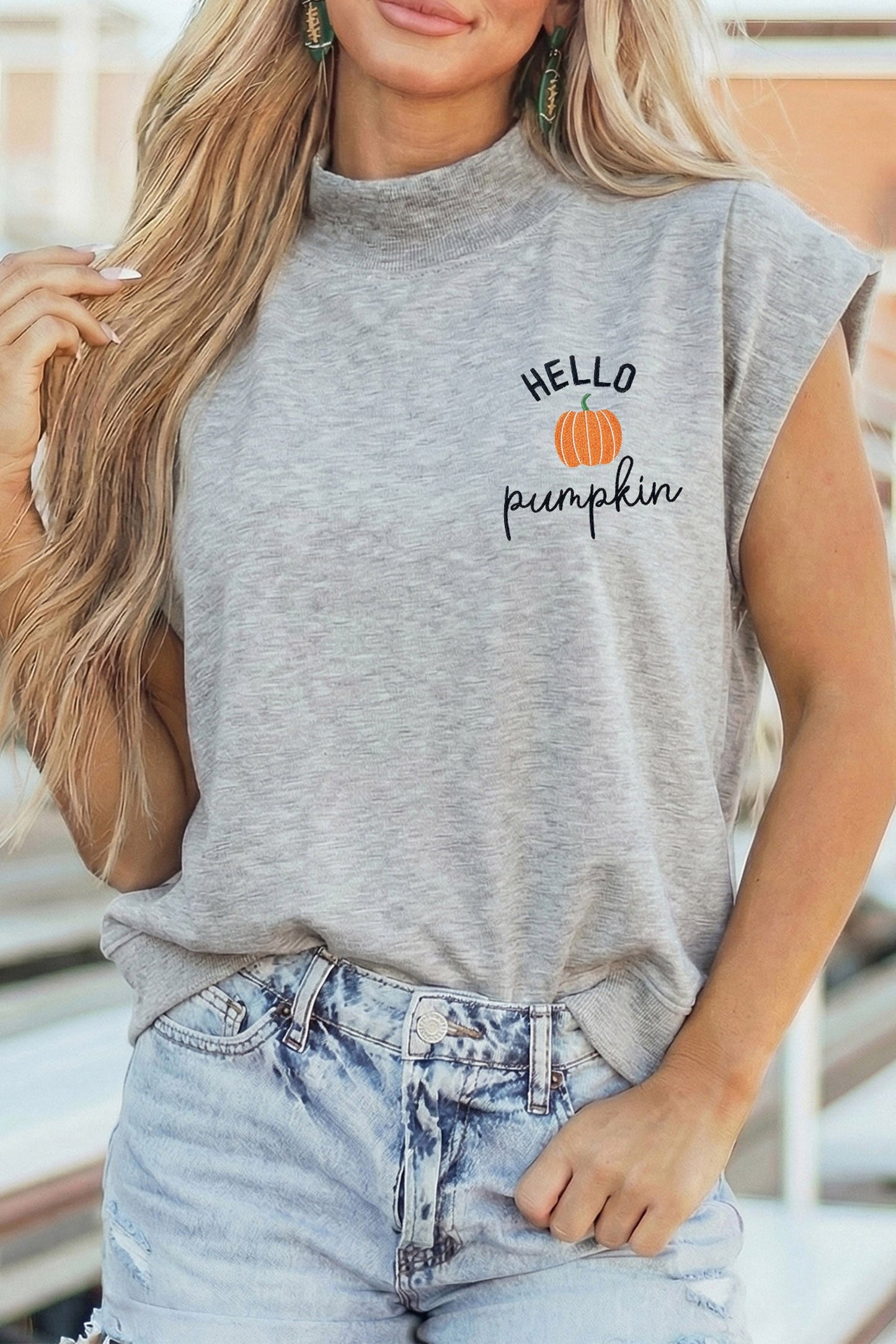 Pre-order Hello Pumpkin Embroidered Top
