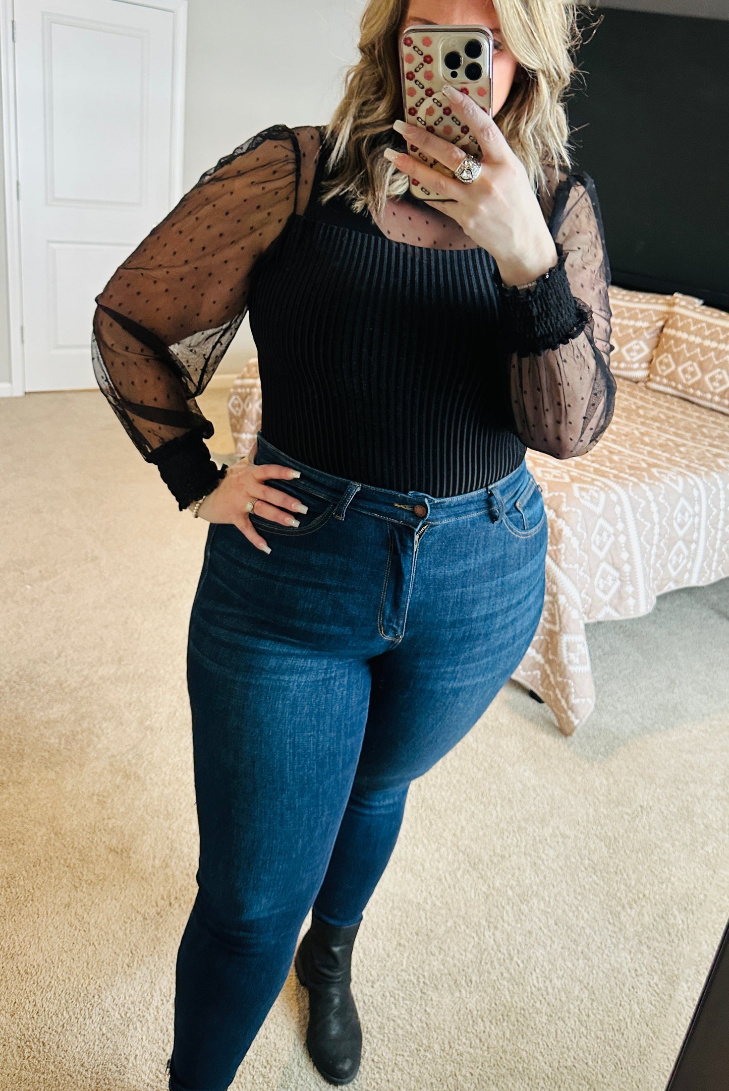 Women's Veronica Sheer Velvet Bodysuit