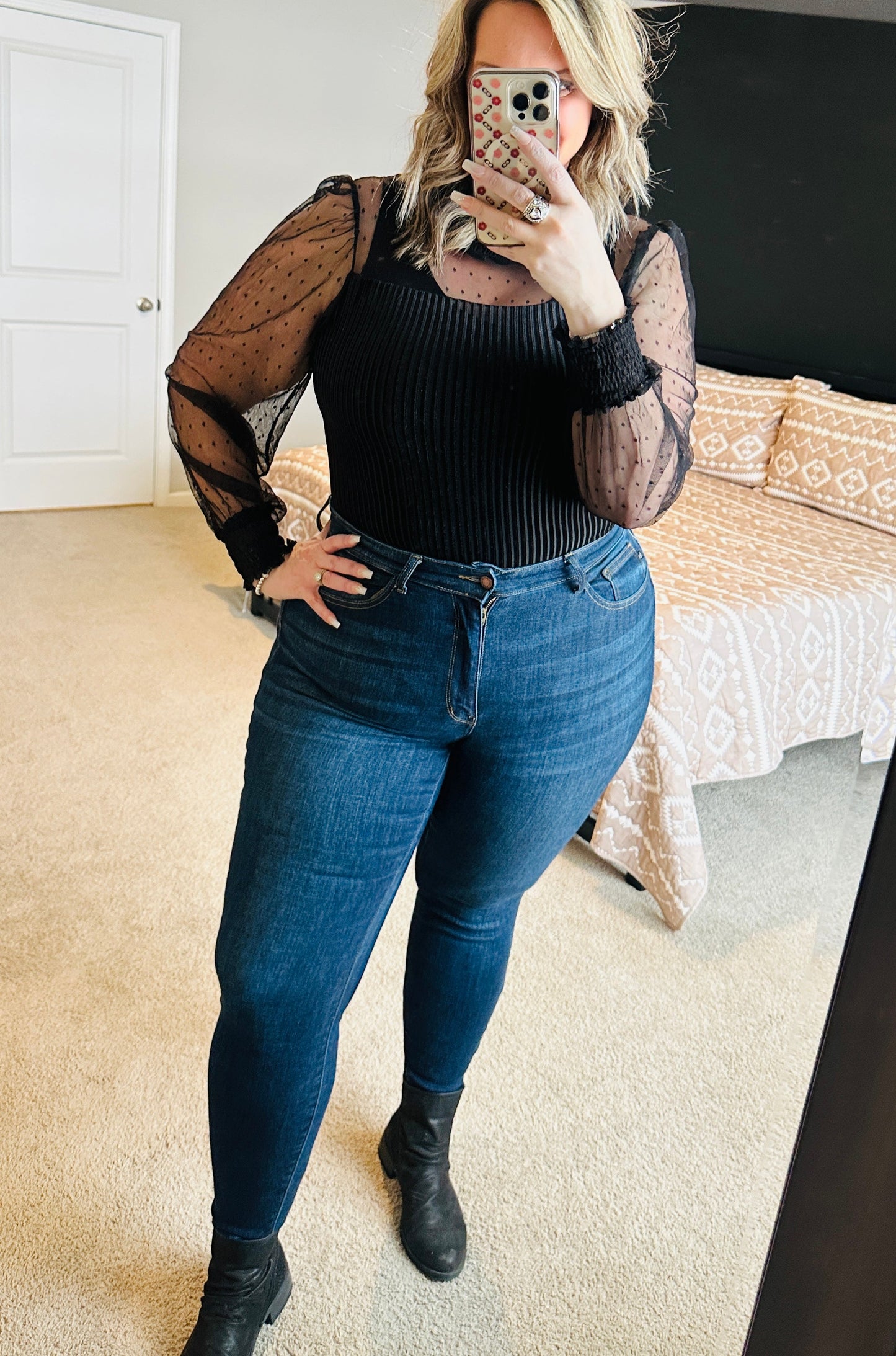 Women's Veronica Sheer Velvet Bodysuit