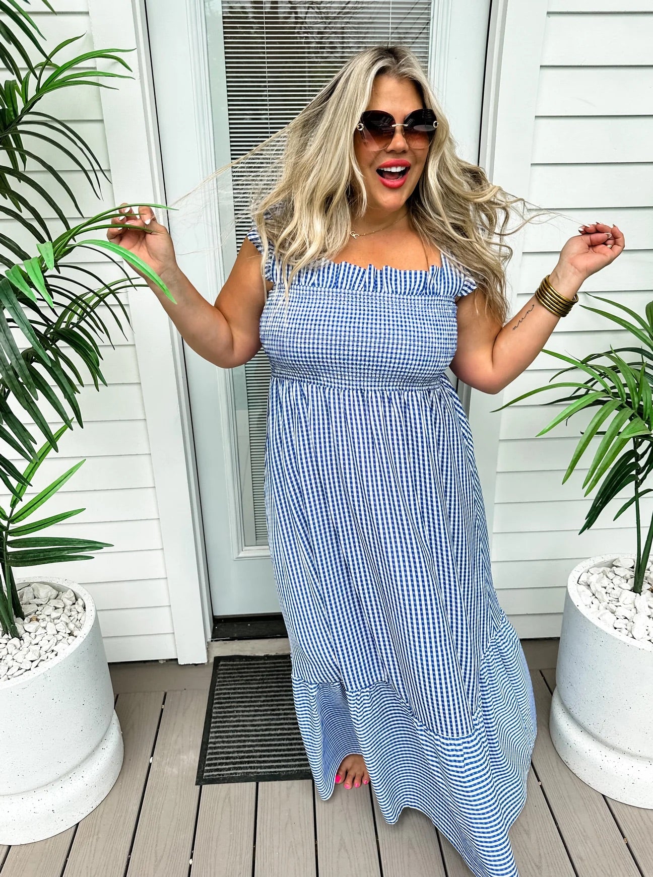 Women's Jessy Smocked Gingham Dress