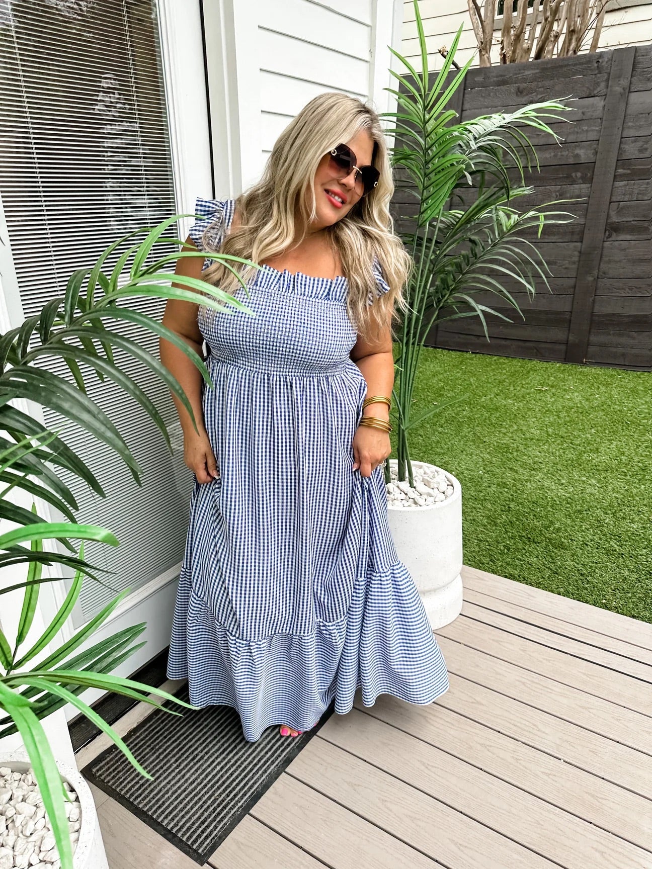 Women's Jessy Smocked Gingham Dress