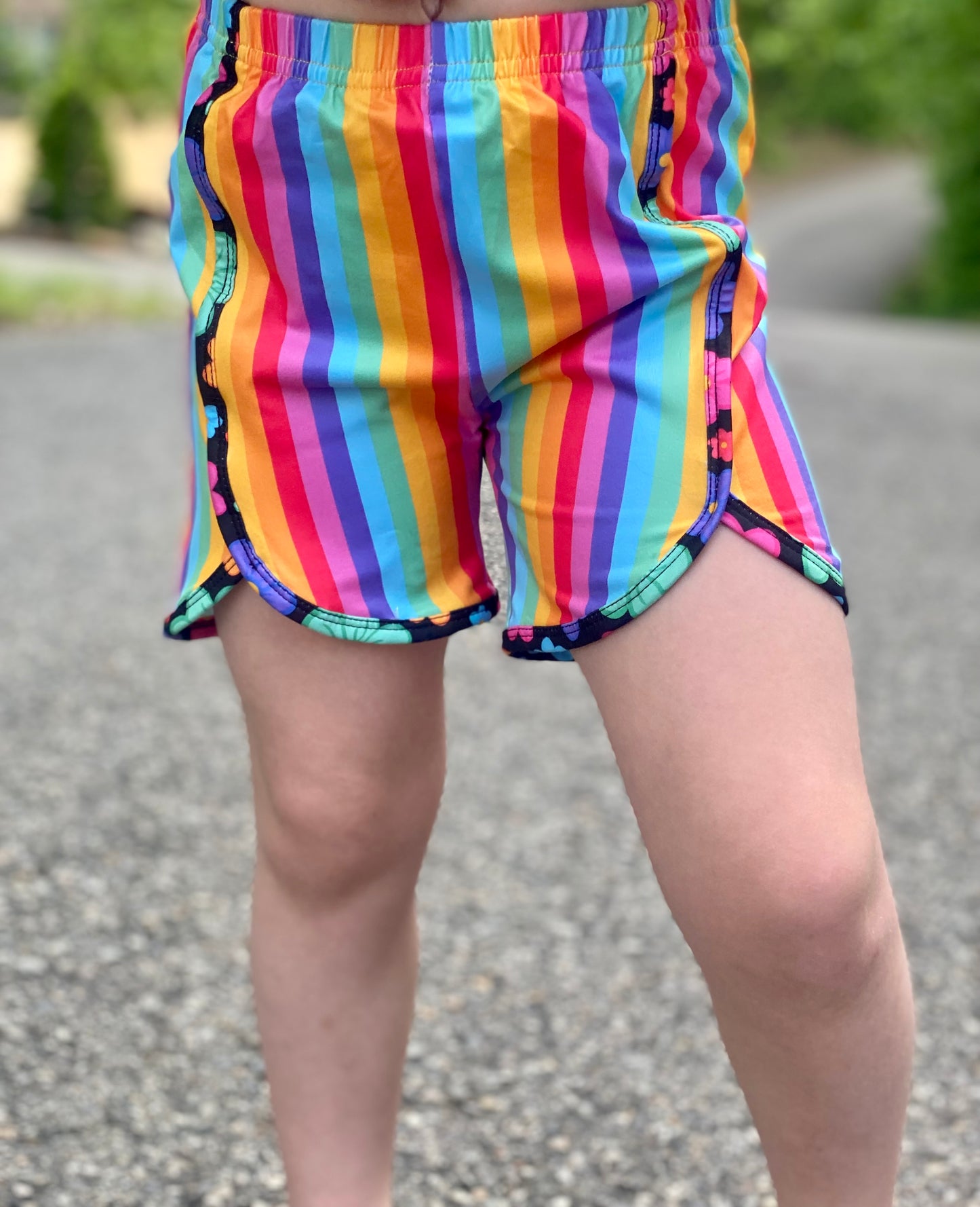 Floral and Striped Shorts