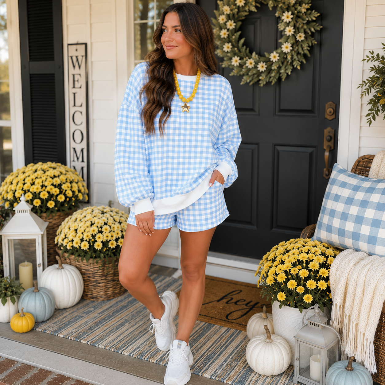Pre-order Pink Plaid Baggy Set