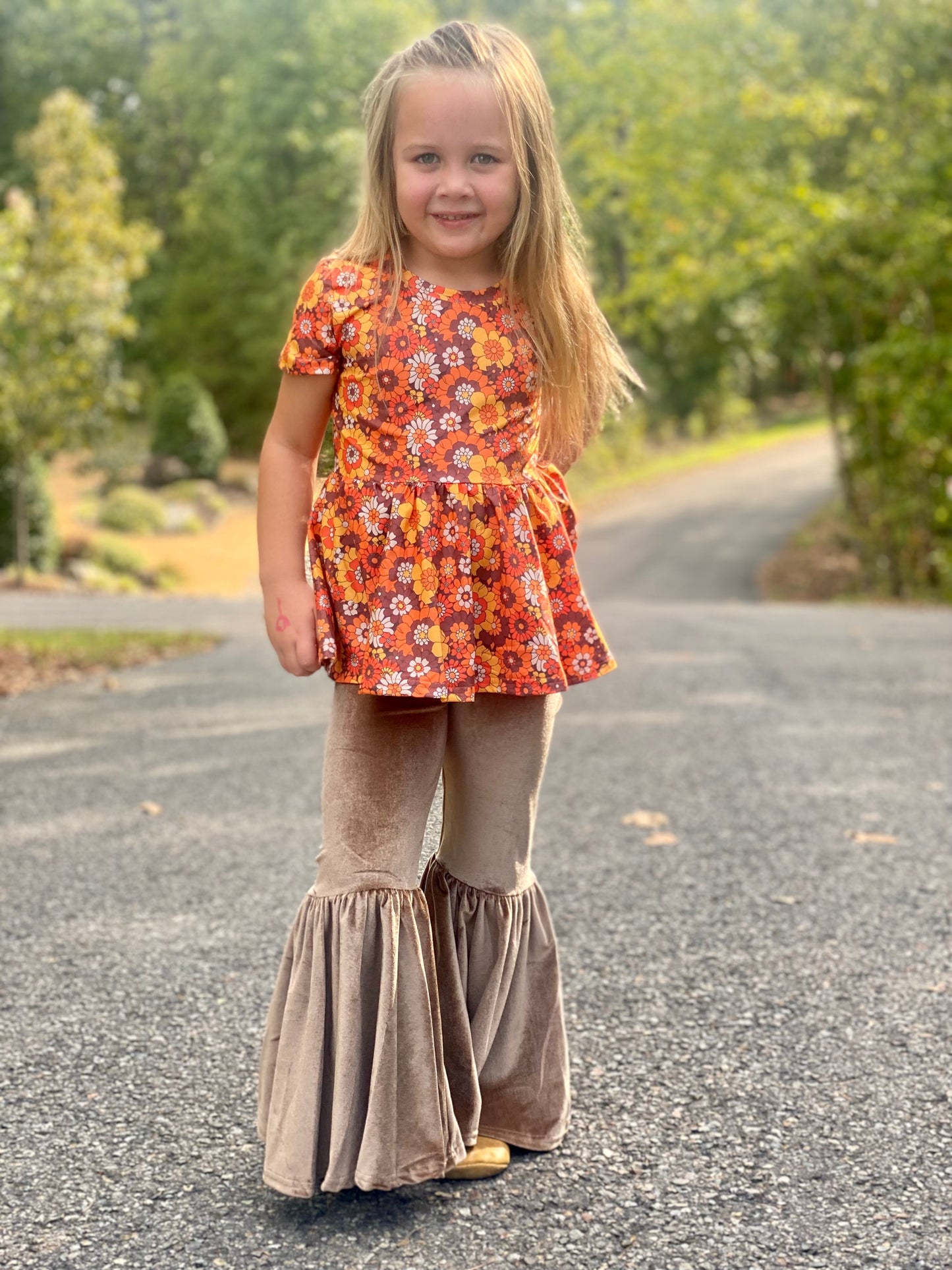 Girls Cocoa Velvet Bells